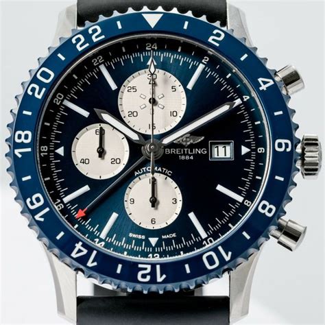 blue breitling chronoliner|Breitling chronoliner vintage.